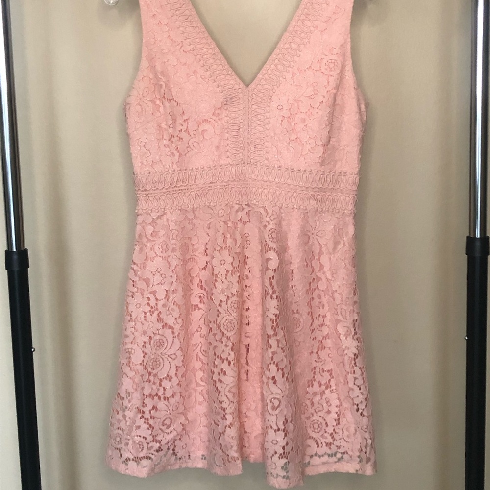 Francesca’s pink lace dress size medium.